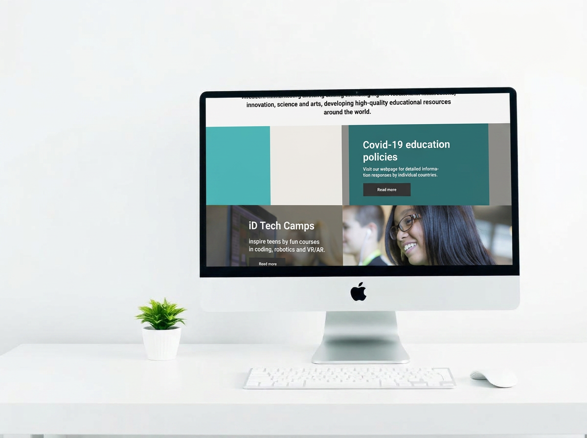 GES website displayed on a desktop monitor